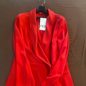 Zara Women's Vibrant Red Blazer